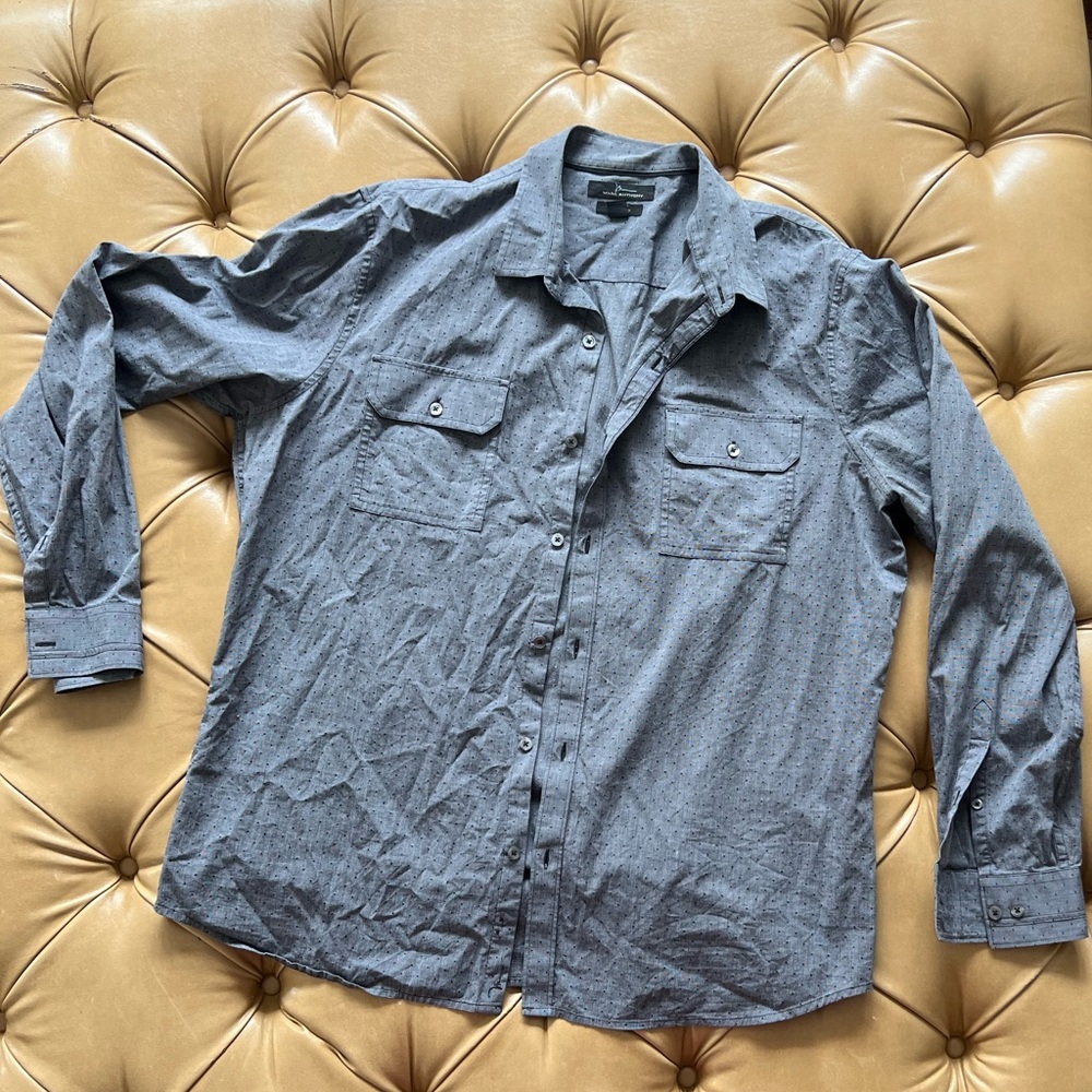 Gray Button-Up Shirt